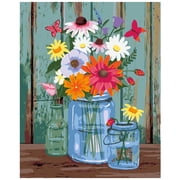 VOCHIC DIY اللوحة حسب عدد مجموعات للبالغين الأطفال 16 x20 بوصة زهرة نمط قماش لوحة كيت للمنزل الجدار ديكور بدون إطار