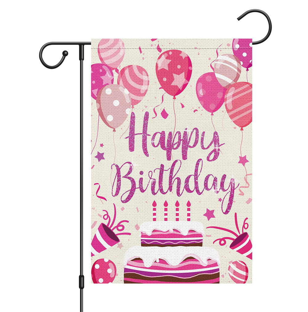 VOCHIC Happy Birthday Garden Flag 12x18 Birthday Cake Garden