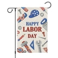 thumbnail image 1 of VOCHIC Happy Labor Day Garden Flag 12x18 Inch Double Sided for Outside, Small Burlap Tools Labor Day Flag USA Labor Day Yard Outdoor Decorations, 1 of 7