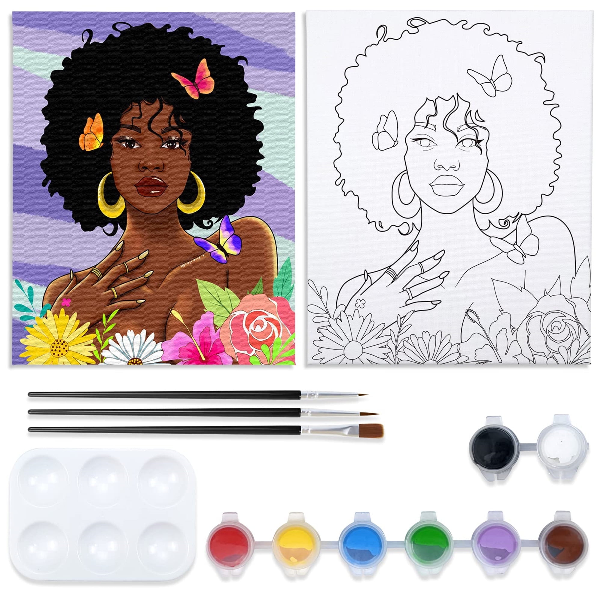 Pre Drawn Canvas African American