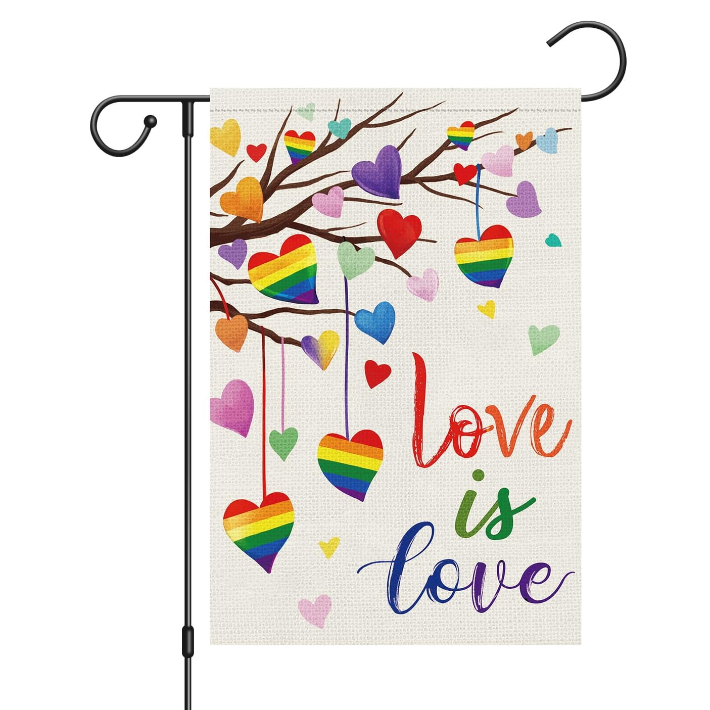 VOCHIC Pride Rainbow Garden Flag 12x18 Double Sided Burlap, Small Love ...