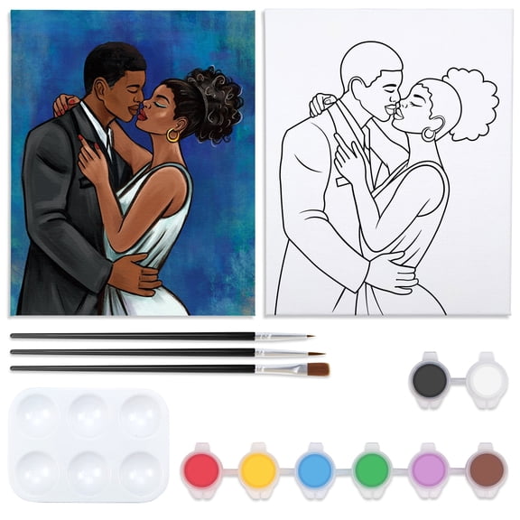 VOCHIC Sip and Paint Kit, Pre Drawn Canvas for Painting for Adults, Kids, Girls Night, Couples Painting Kit Date Night Games with Pictures to Paint Starry Sky Party Supplies (8 x 10 in)
