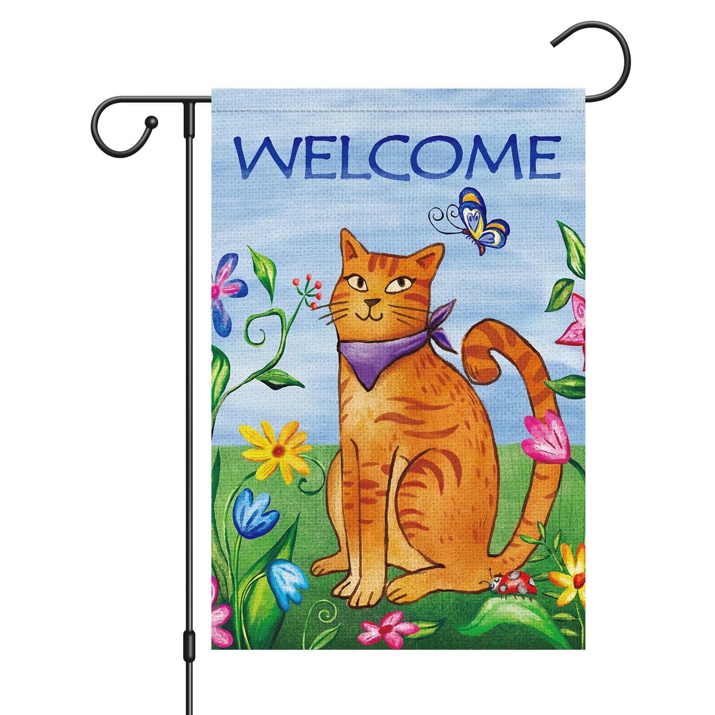 VOCHIC Welcome Spring Garden Flag 12x18 Double Sided Vertical, Burlap ...