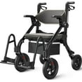 thumbnail image 1 of VOCIC Black 4-Wheel Rollator Walker with Foldable Seat & Wheels, Transport Chair & Brakes, 300 lb Limit, 1 of 9