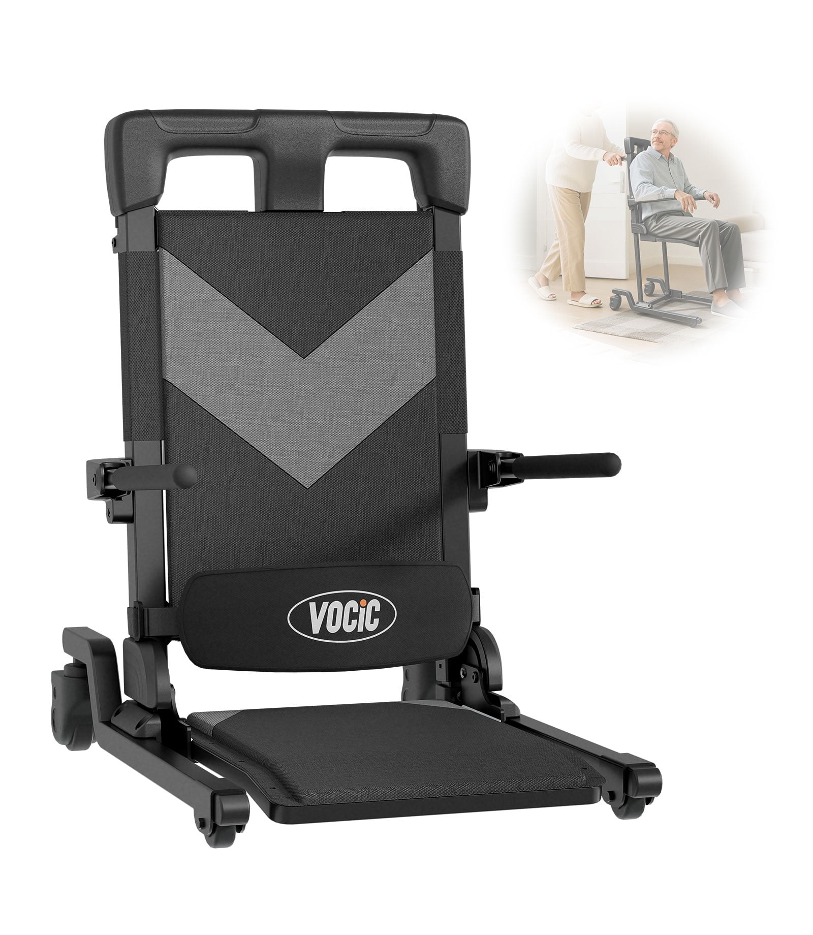 VOCIC Portable Electric Chair Lift, Rolling Design with Stabilized Base, 350 lbs