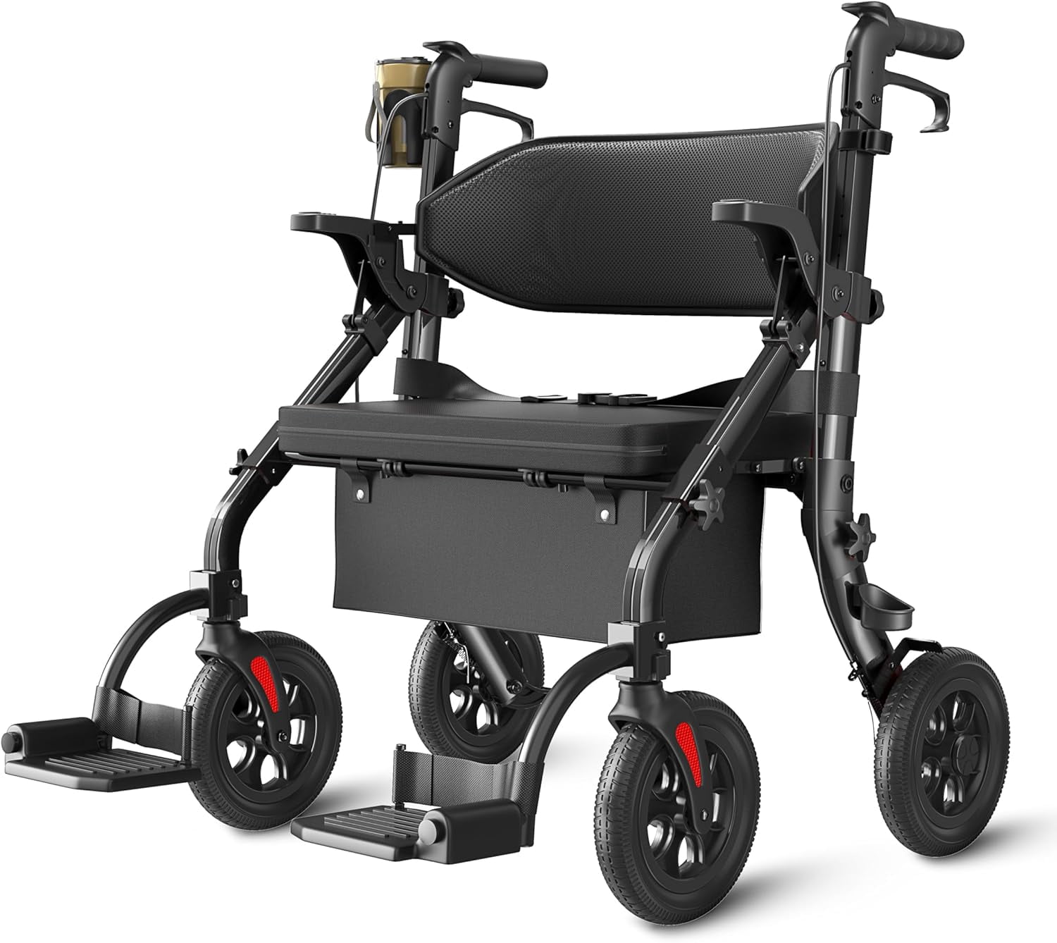 VOCIC Z59 Bariatric Rollator Walker with Seat 400 lb Capacity, 2