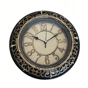 VOCOO 10 Inch Vintage Wall Clock, Silent Non-Ticking,Retro Decorative Quartz Wall Clocks with Large Clear Numbers, Battery Operated Wall Clock for Bedroom, Office, Kitchen, Farmhouse - Gold