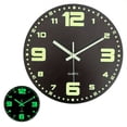 thumbnail image 1 of VOCOO 12 Inch Night Light Wall Clock,Wooden Round Vintage Retro , Silent Non-Ticking Luminous Quartz Wall Clock with Glowing Numbers & Hands, Decor for Home Office,Black, 1 of 9