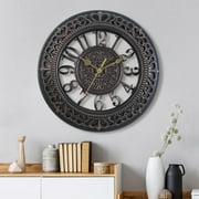 VOCOO 12'' Wall Clock Retro Silent Large Vintage Clocks Decorative for Kitchen Living Room Bedroom - Black