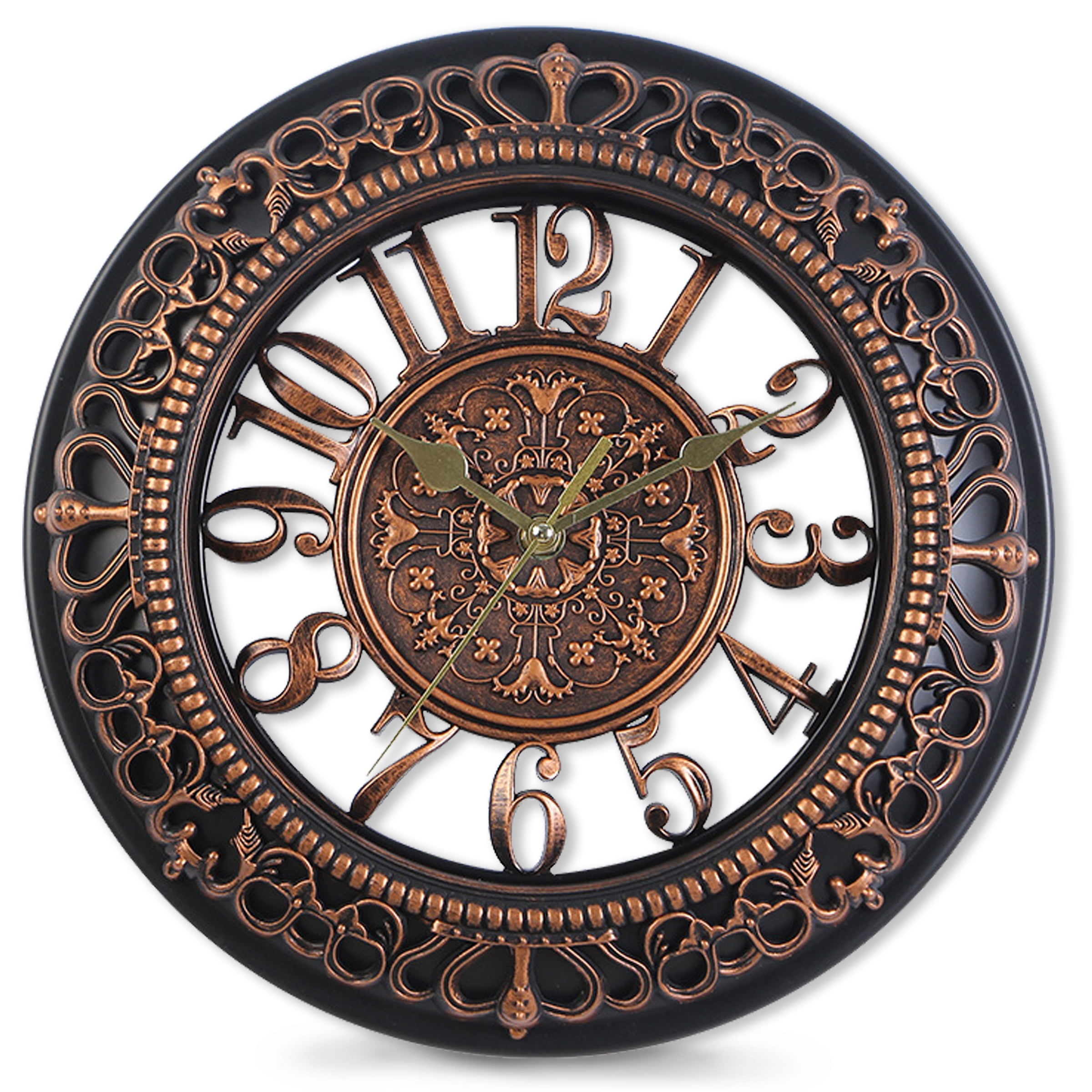 VOCOO 12'' Wall Clock Retro Silent Large Vintage Clocks Decorative for Kitchen Living Room