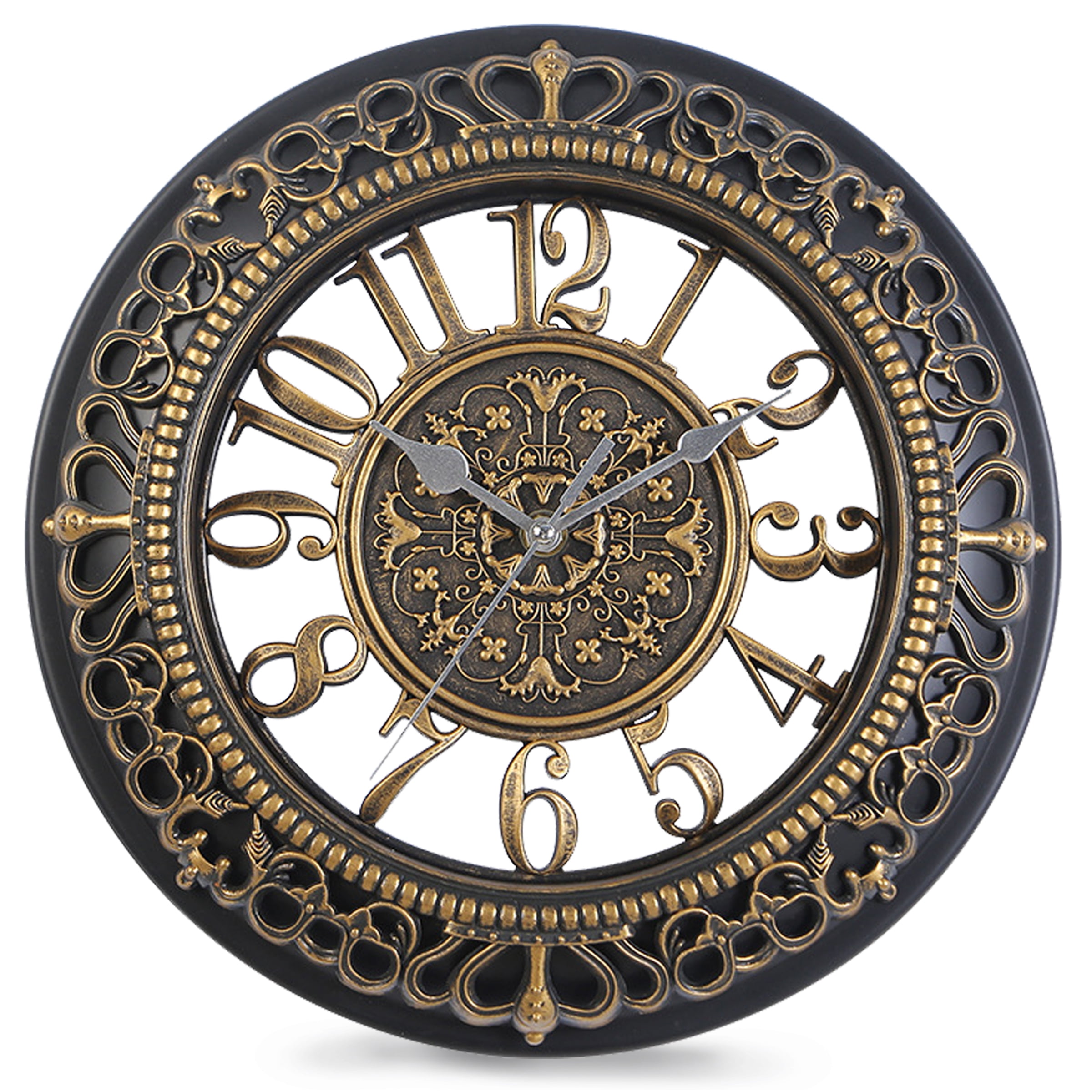 VOCOO 12'' Wall Clock Retro Silent Large Vintage Clocks Decorative for