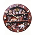 thumbnail image 1 of VOCOO 2D Cat Print Round Wall Clock, Silent Non-Ticking Battery Operated Wooden Clock 10 inch, Decor for Bathroom, Bedroom, Kitchen, Office School, 1 of 8