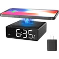 thumbnail image 1 of VOCOO Alarm Clock Wireless Charging, Clear LED Metal Wireless Charger Clock for Bedside Bedroom Office Compatible with All Qi-Certified iPhone, Android - Black, 1 of 8