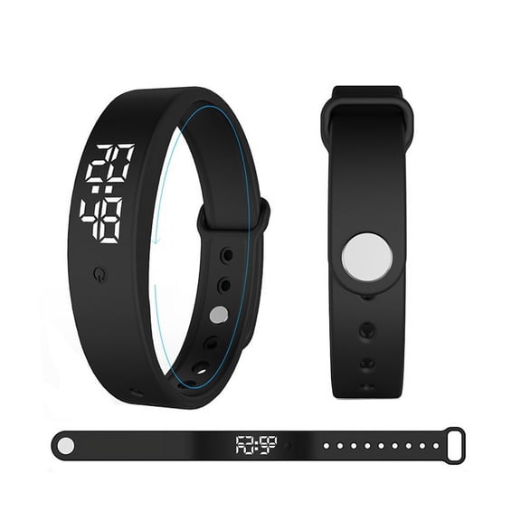 VOCOO Body Temperature Smart Watch with Silent Vibrating Alarm, LED Display USB Rechargeable Waterproof Fitness Tracker Stopwatch Timer for Men Women