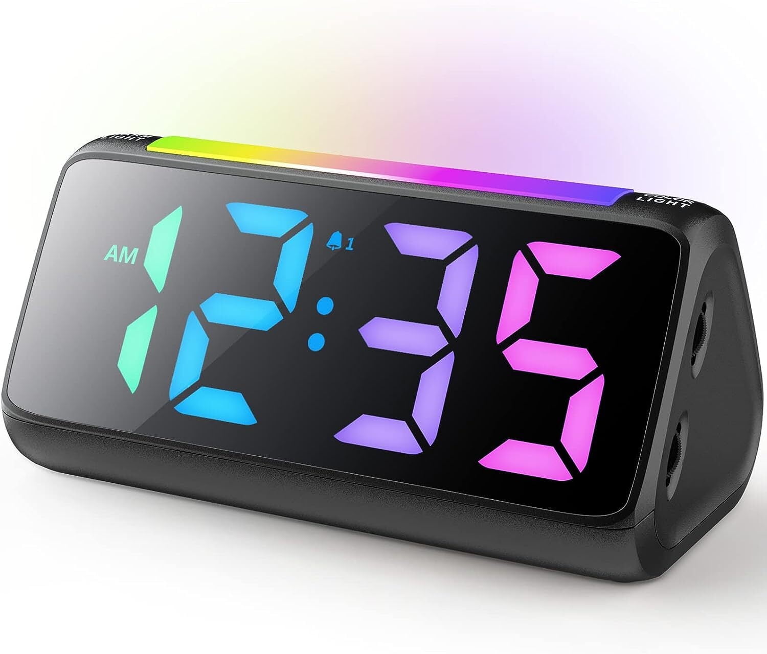 VOCOO Digital Alarm Clock for Bedrooms, RGB Colorful Display with