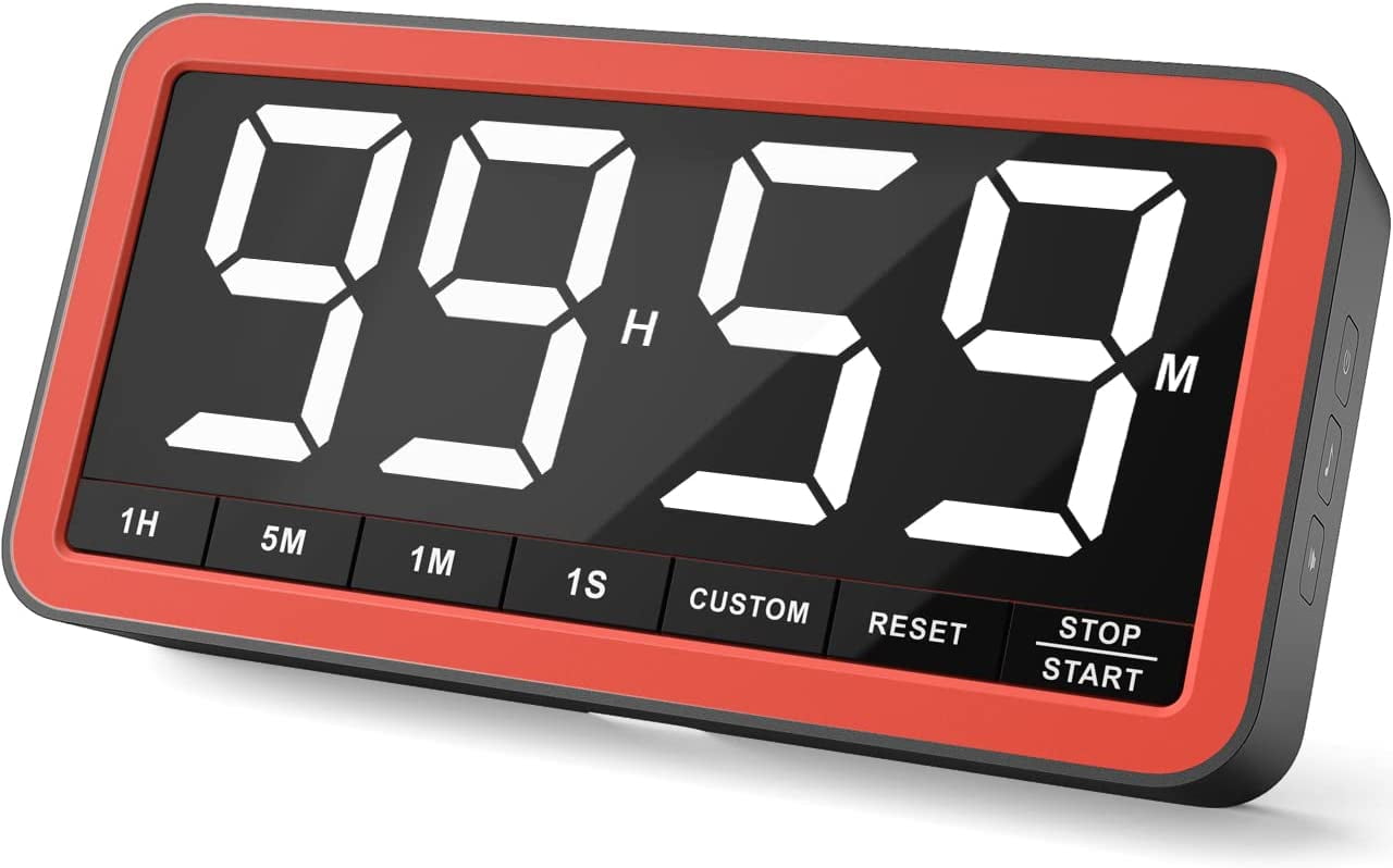 VOCOO Digital Kitchen Timer - Magnetic Countdown Countup Timer with Large  LED Display Volume Adjustable, Easy for Cooking and for Seniors and Kids to