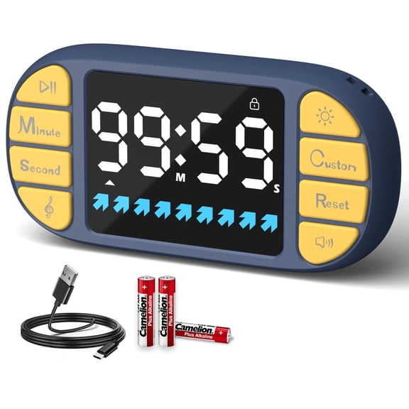 VOCOO Digital Kitchen Countdown Timer Magnetic Count up Timer 3.6inch LED Display Multifunctional Kitchen Timer For Kids, Classroom, Home, Cooking With Batteries