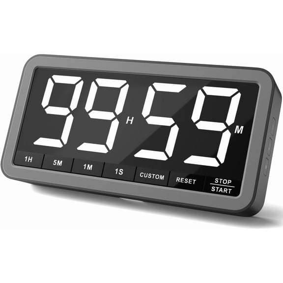 VOCOO Digital Kitchen Timer with 7.8 Extra Large Display, Magnetic LED with 3 Brightness, 4 Alarms and 3 Volume Levels, Battery Powered Countdown Count Up Timer for Cooking, Classroom, Home Gym