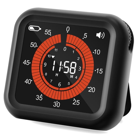 VOCOO Digital Visual Timer - Max 11H 59M Rechargeable Countdown Timer with VA Display, Clear Digits, Adjustable Volume and Brightness, Magnetic Digital Timer for Kitchen, Classroom, Office