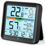 VOCOO Indoor LCD Digital Thermometer Hygrometer Temperature Humidity Meter Sensor Gauge Weather Station For Home Office Clock