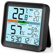 VOCOO Indoor LCD Digital Thermometer Hygrometer Temperature Humidity Meter Sensor Gauge Weather Station For Home Office Clock