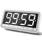 VOCOO Digital Kitchen Timer, Large LED Display, Magnetic Backing, Countdown/Countup, 3 Brightness Levels, White/Grey