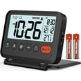 thumbnail image 1 of VOCOO Digital Travel Alarm Clock with LCD Display, Battery Operated, Folding Desk Clock - Black, 1 of 8