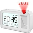 thumbnail image 1 of VOCOO Projection Alarm Clock with LCD Display, Ceiling & Wall, Temperature, 12/24h Time Format, White, 1 of 7