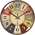 thumbnail image 1 of VOCOO 12-Inch Silent Quartz Wall Clock, Retro Colorful Decorative Wall Clock with Tempered Glass Cover,Non-Ticking, Battery Operated, Easy-to-Read Ideal Decor for Home, Office, Kitchen, 1 of 9