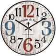 thumbnail image 1 of VOCOO Glass Silent Classic Retro Wall Clock , 12 Inch Large Round Quartz Clock Battery Operated Non Ticking Easy to Read Decoration for Bedroom Living Room Kitchen Home Office, 1 of 12