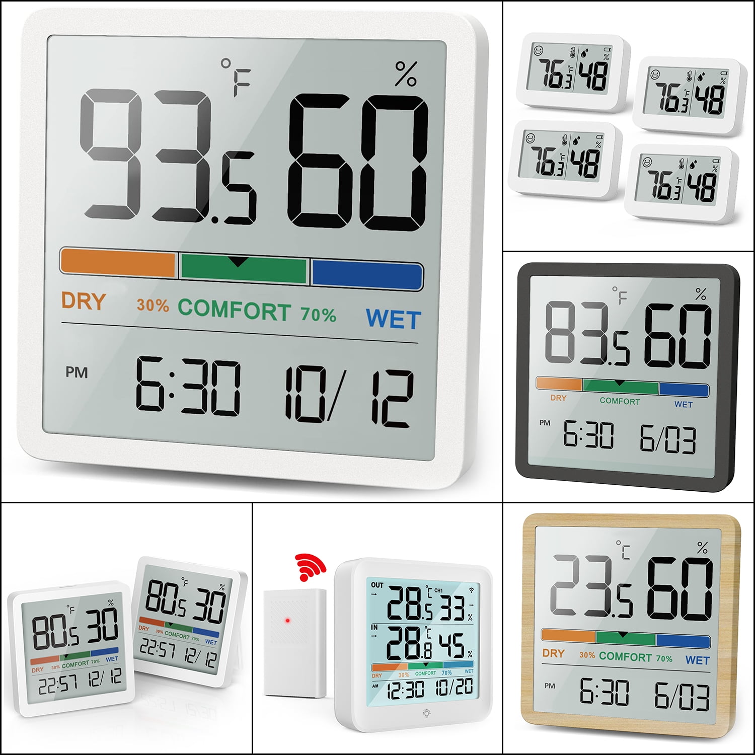 VOCOO Room Thermometer Hygrometer Small Digital Temperature Humidity