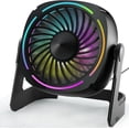 thumbnail image 1 of VOCOO Small USB Desk Fans - 5.3 Inch Portable Table Fans with 3 Levels Air Flow, 8 Color LED Lights, 360° Rotation, Quiet Mini Personal Fan for Home Office Desktop, 1 of 8