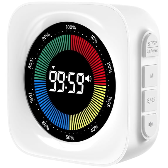 VOCOO Visual Digital Timer, Color Circle Countdown Count Up Timer, 8° Ergonomic Tilt Desk Timer for Classroom Kitchen Office Homework