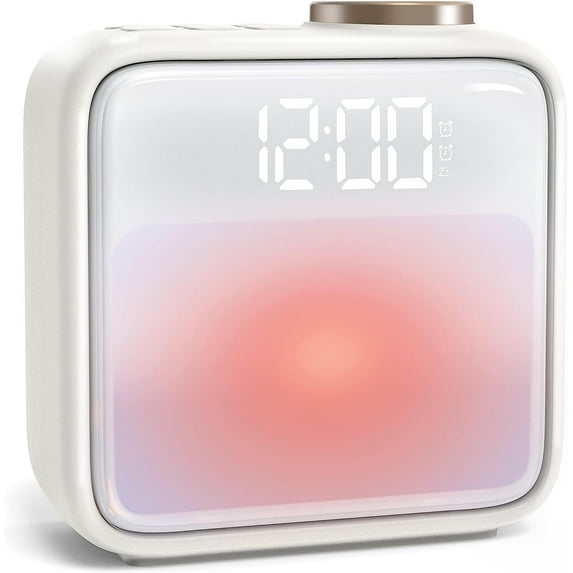 VOCOO Wake Up Light Sunrise Alarm Clock, Snooze, 6 Scenes Simulation, Sleep Aid, 6 Soothing Sounds, for Kids, Heavy Sleepers, White
