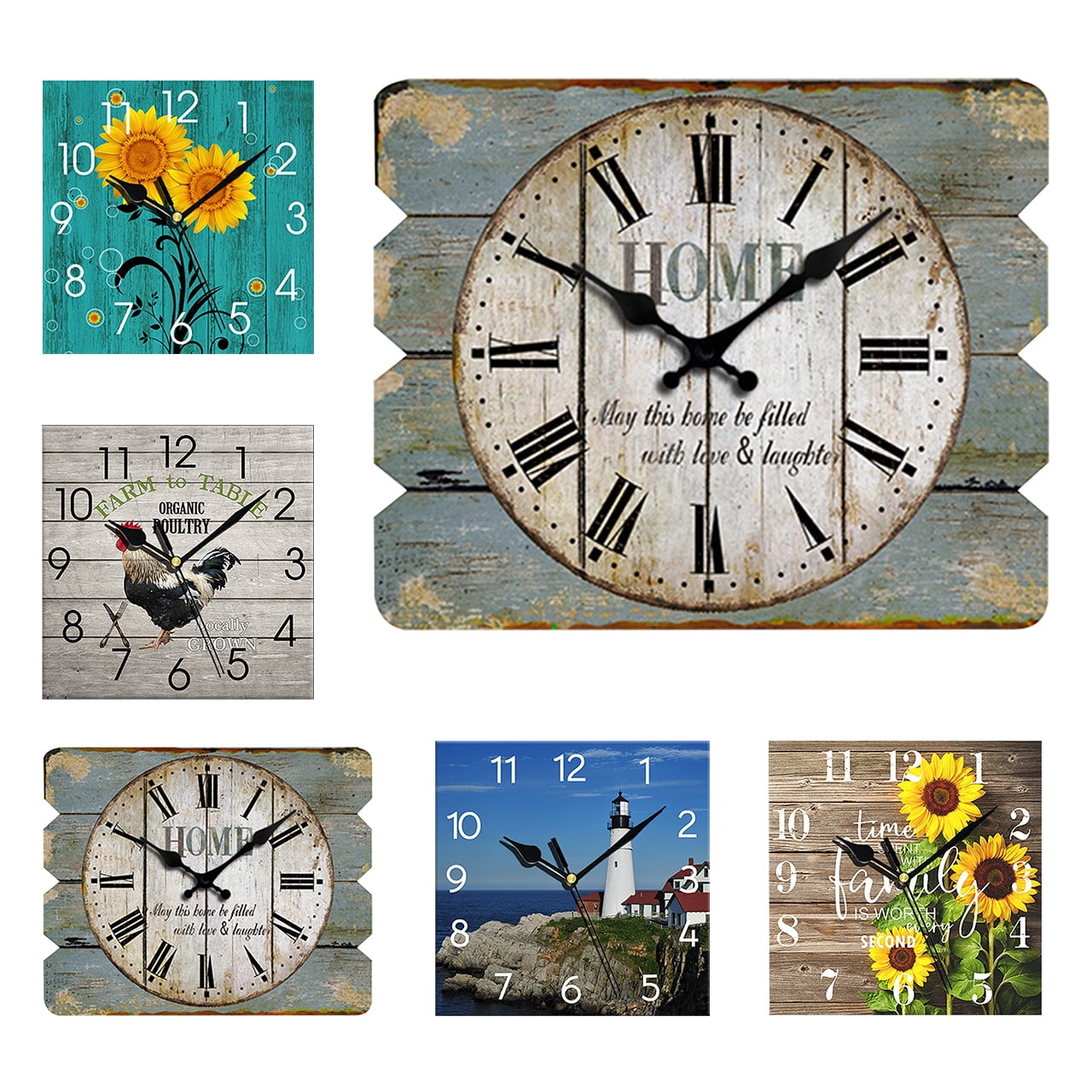 VOCOO Wall Clock, Square Silent Non Ticking Battery Operated Clock for