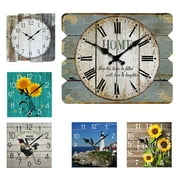 VOCOO Wall Clock, Square Silent Non Ticking Battery Operated Clock for Living Room, Bathroom, Bedroom, Kitchen, Office or School 10 Inch Sunflower Clock