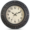 thumbnail image 1 of VOCOO 10-Inch Vintage Quartz Wall Clock, Silent Non-Ticking Battery Operated Decorative Retro Analog Clocks Home, Kitchen, Office - Black, 1 of 13