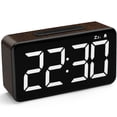 thumbnail image 1 of VOCOO Wooden Digital Alarm Clock , 6 Inch Large LED Display Desk Clock, 12/24 Hour Format, Adjustable 6 Brightness Levels, Snooze Function, USB Charging Bedside Clock For Office Bedside Clock, 1 of 9