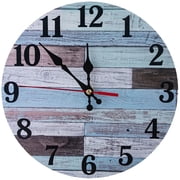 VOCOO 10 inches Wooden Silent Non-Ticking Farmhouse Rustic Wall Clock, Battery Operated, Decor for Kitchen Bedroom Living Room