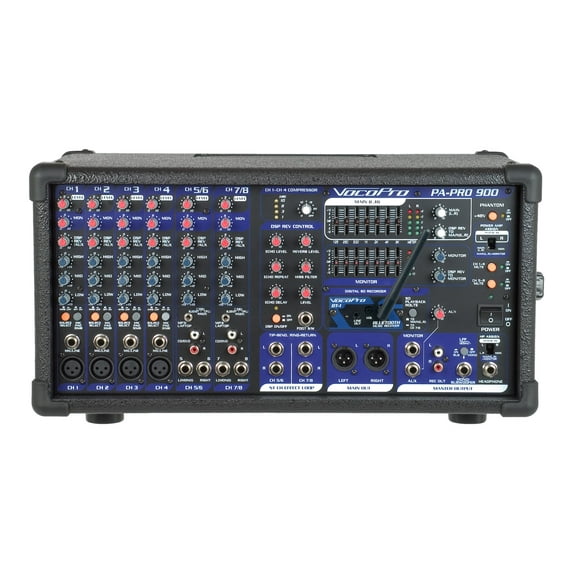 VOCOPRO 900W Professional PA Mixer with Bluetooth receiver | PA-PRO 900-BT