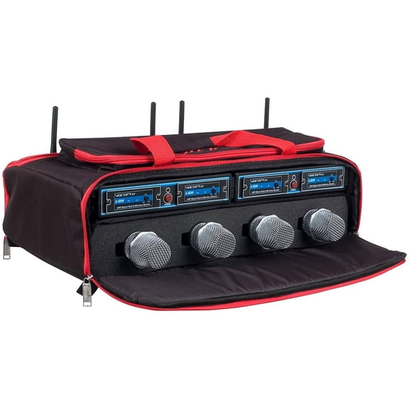 VOCOPRO UDH-CHOIR-4-MIB FOUR CHANNEL WIRELESS HANDHELD MICROPHONE SYSTEM IN A BAG ( Pack of 2 )