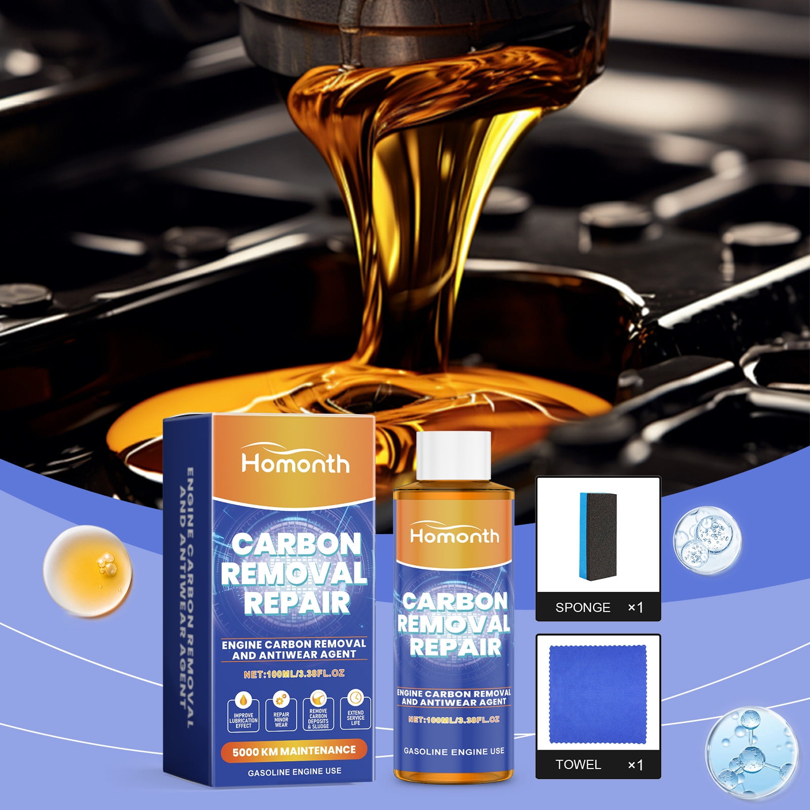Feledorashia 100ml Engine Oil Additive & Carbon Remover - Anti-Wear for ...