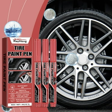 Tire Paint Marker for Car Tire Lettering - 3 Pack - Permanent Tire Paint Pens with Waterproof Ink Designed to Last on Car Tires and Many Other Materials,Red