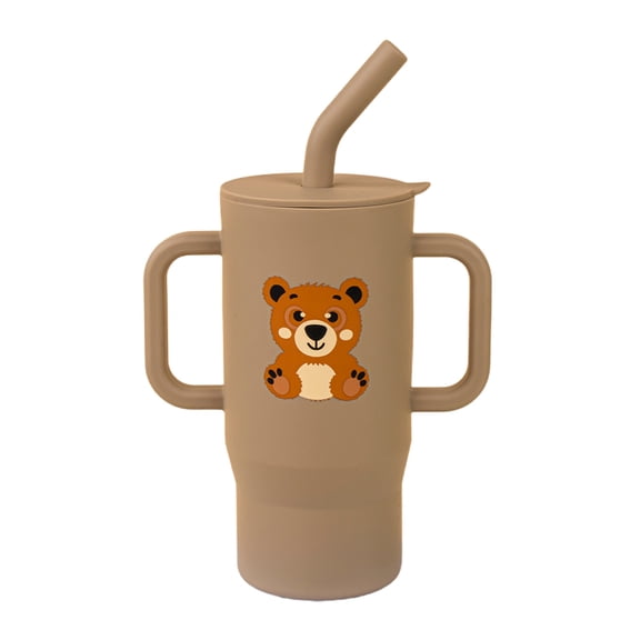 VODVOB fourth generation silicone printed drinking cup, 3D pattern technology, non-slip and easy to hold, light and portable, soft mouth to prevent choking, antibacterial material training cup, essen