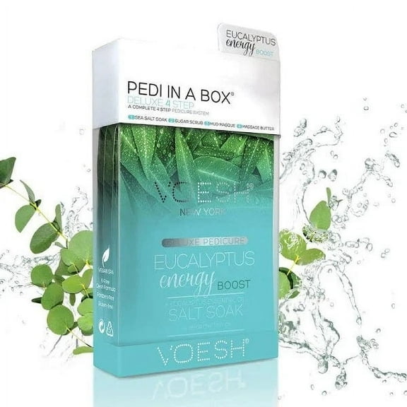 VOESH Pedi In A Box 4 Step - Eucalyptus Energy Boost Single
