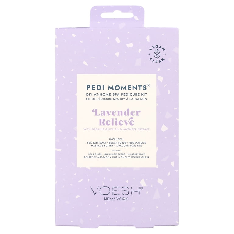 Voesh Pedi Moments Lavender Relieve 4 Step Pedicure Kit with Sea