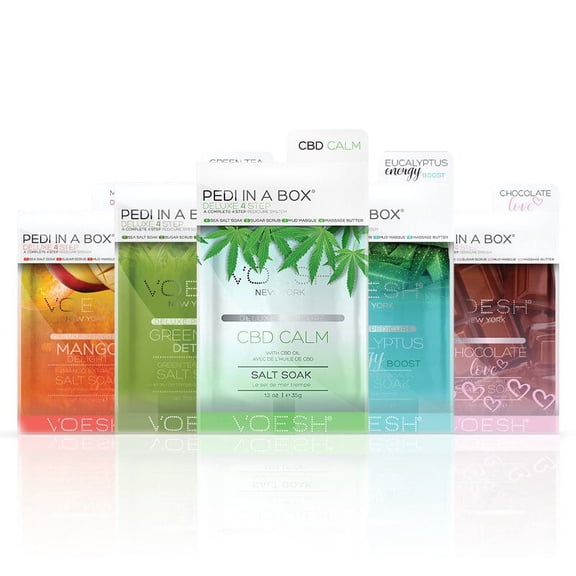 VOESH Pedi in a Box Deluxe 4 Step Pedicure Spa 4-in-1 Set - Cucumber Fresh