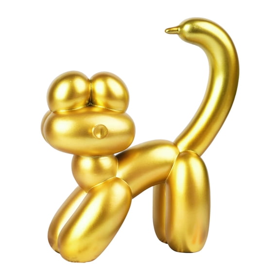 VOFSTAND Cute Balloon Cat Decor - 7.8 Inch Handmade Modern Gold Room Balloon Animal Desk Decor for Living Room, Golden Decorations Figurines A101