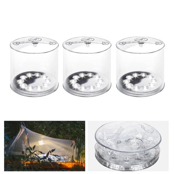 VOGDORA Solar Camping Inflatable Lights Outdoor, Waterproof Solar Powered LED Light for Camping Hiking Hunting Fishing Patio Parties Outdoor Camping Tent Night Light (3 Pack)