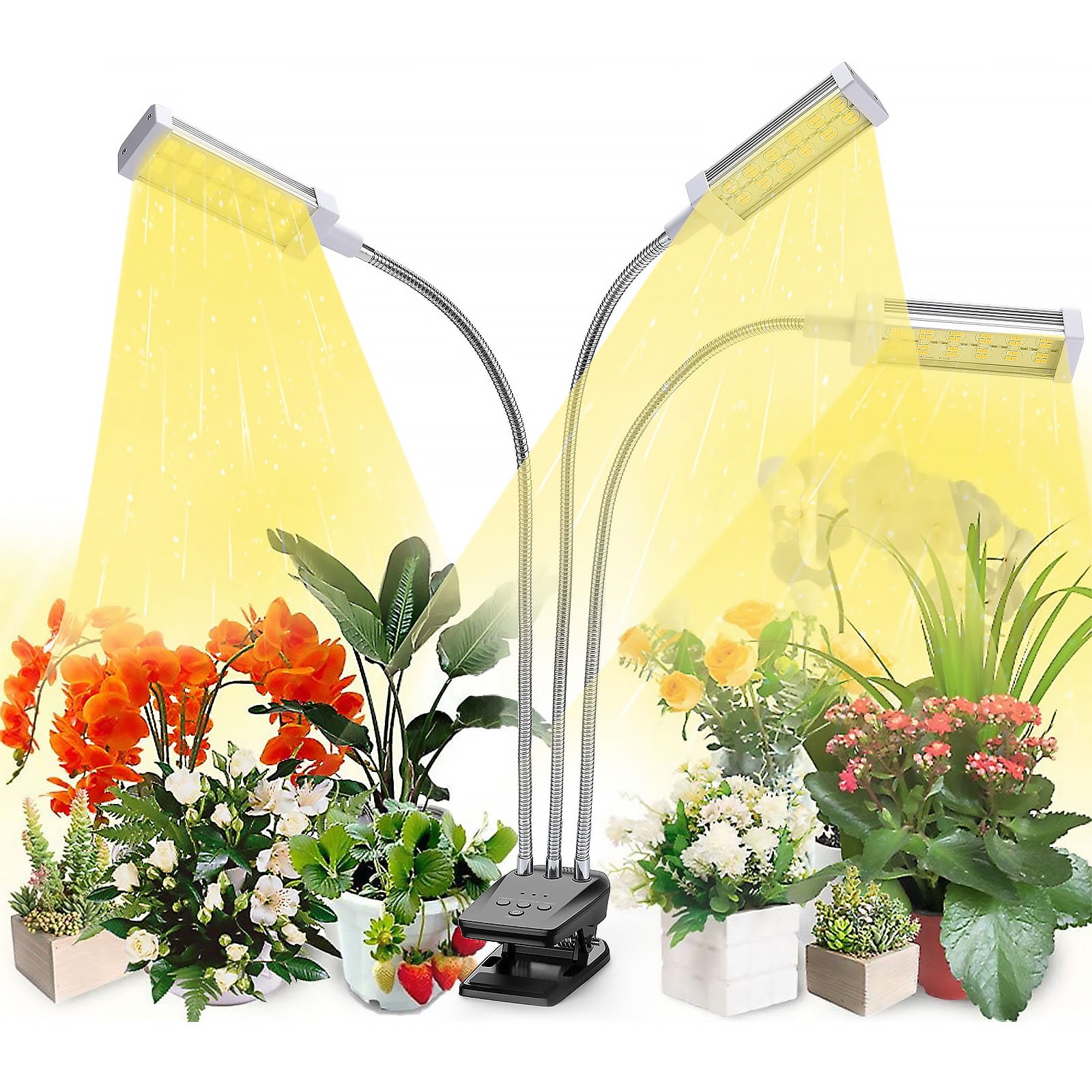 VOGEK Grow Light for Indoor Plants Full Spectrum Grow Lamp with Timer Led Plant Light with Desk Clip and Adjustable Gooseneck for Plants Seedlings